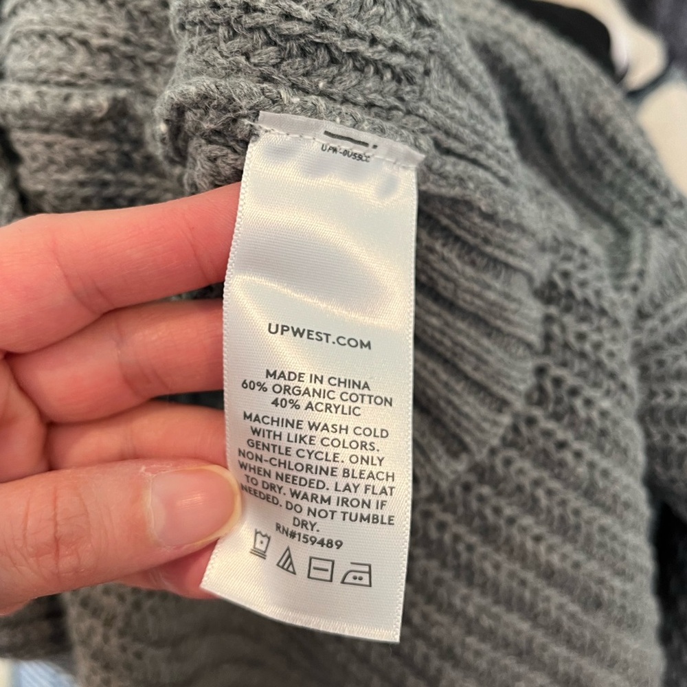 Upwest Men’s Grey Sweater L warm gray knit classy organic cotton - Picture 5 of 9